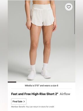 Lululemon Fast and Free HR Shorts